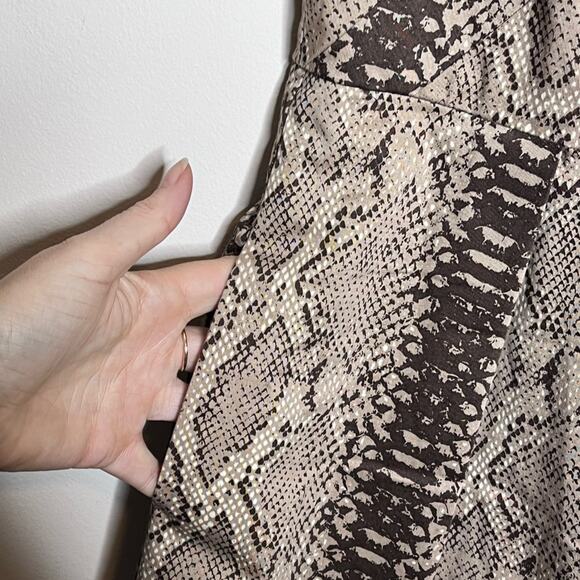 TRACY REESE brown/tan snakeskin reptile a line Dress size 6 Swiftie - Picture 5 of 5
